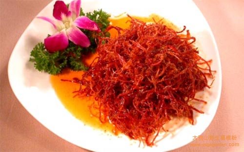 传统重庆美味国宴小吃灯影牛肉