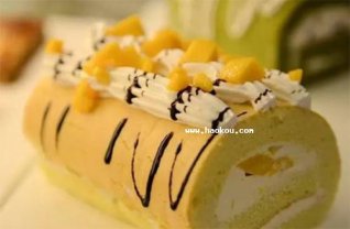 香蕉芒果粒蛋糕卷