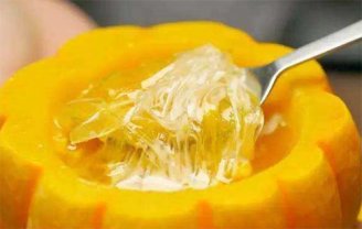 椰奶木瓜炖雪蛤